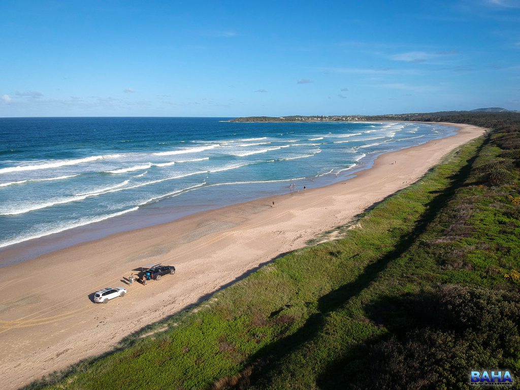 An aerial shot of Darlington Beach