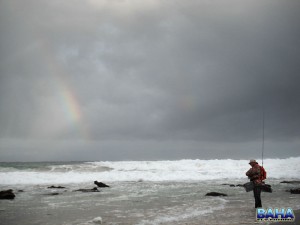 Fly fishing Vidal under a rainbow