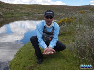 Hayden with a Lesotho trout