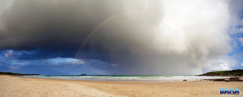 A rainbow over Emerald Beach