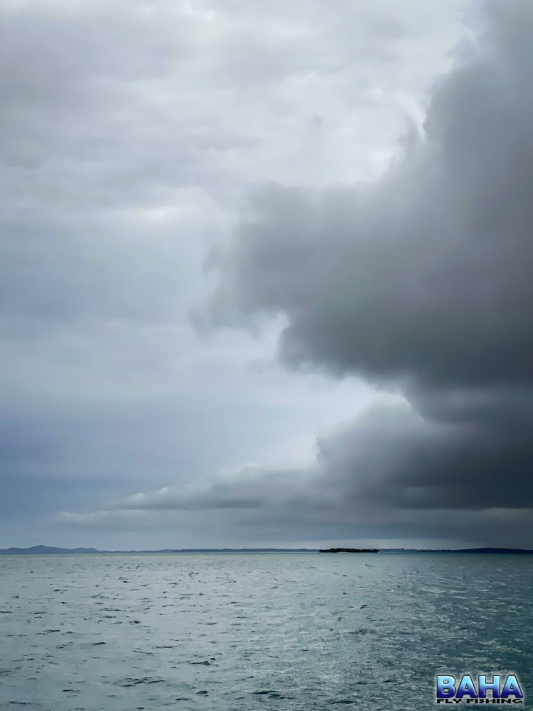 Weather moving in over Moreton Bay