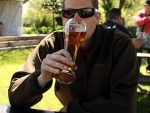 Warren Enjoying An Austrian Beer