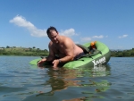 Nick Testing His Float Tube