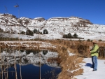 Nick Fishing A Snow Covered Kamberg