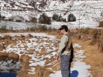 Warren Prior Fishing A Snow Covered Kamberg