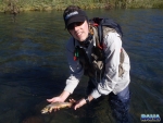 Warren Prior with a wild brown trout in the Bushman\'s