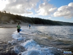 The boys fly fishing Cape Vidal at dusk