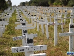 A sad sight - one cross for every rhino poached