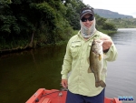 Nick with a bass picked up in a small bay