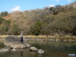 Tom fishing a slow run