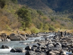 The boys heading downstream