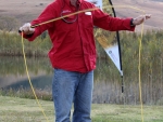 Peter Hayes showing off an indoor rod