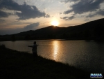 Neill enjoying an evening fish at Trelevans