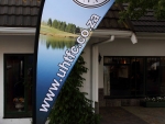 The banners Warren made up for the event